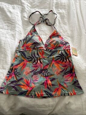 Title Nine NWT tropical print tankini top size M